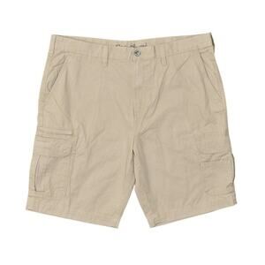 Eddie Bauer Men's Beige Cargo Shorts Size 40 Cotton Zip Solid Pockets
